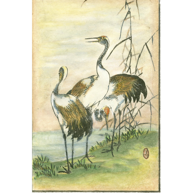 Oriental Cranes I by Vision Studio - Wrapped Canvas Art Prints, 76cm H x 51cm W x 3.8cm D