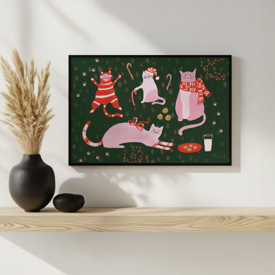 «Mischief Kitty Christmas I» par Yvette St. Amant, reproduction d'art