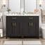 Meuble-lavabo moderne de 48 pouces avec lavabo en céramique, portes à fermeture en douceur, tiroir rabattable, tablettes de porte à double couche, solution de rangement élégante-124456466