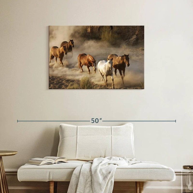 Galloping Wild Horses, 24" H x 36" W