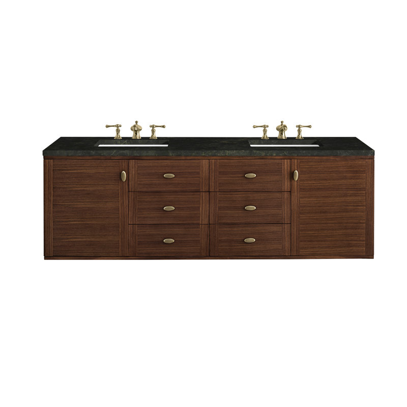 Amberly Double Bathroom Vanity Set, Phantome Eclos, 72", 8" Widespread