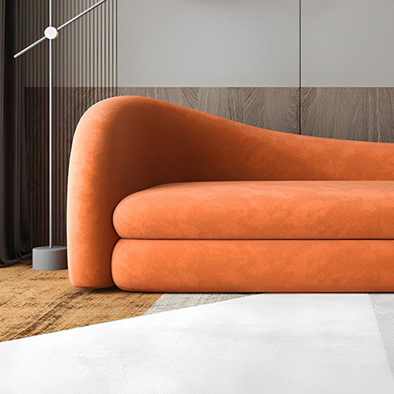 Chaise longue rembourrée Comfortable Living Room, Accoudoir à gauche (vu de face), Orange