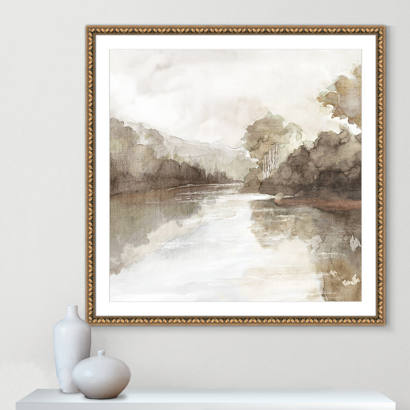 «Fall Nature Print» par Eva Watts, l 42 po x H 42 po, Imprimé mat, Gold Leaf Beads