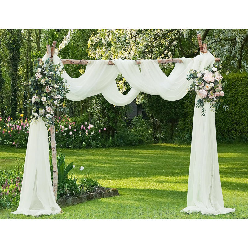 Ensemble de rideaux de mariage pour arche ou toile de fond de mariage, Beige, H 360 po x l 55 po 