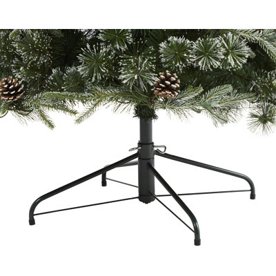 Home Imports Emporium 7ft. Pre-Lit, Clermont Snow Tipped, Mixed Pine Artificial Christmas Tree with 600 Lights, Prelit Christmas Tree with 1784 Bendable Branches