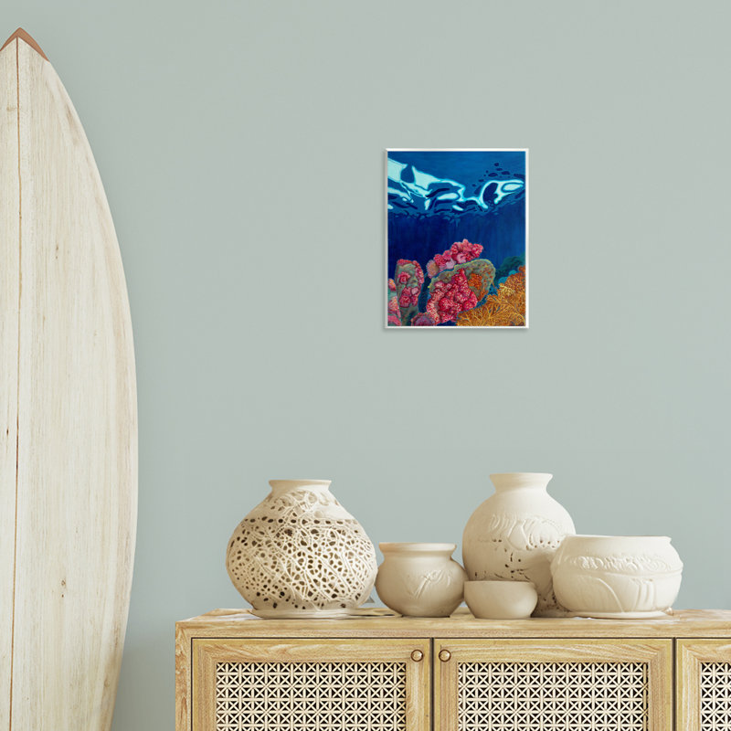 Art mural abstrait corail sous-marin abstrait par Sara Everett