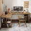 Bureau en coin en bois massif avec tablettes de rangement-1725692009