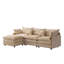 Canapé modulaire de 105 po en tissu de chenille rembourré doux, canapé 3 places avec repose-pieds en L
