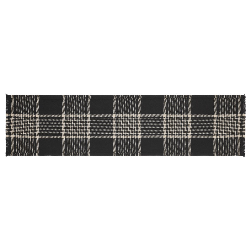 Vergean Rectangle Plaid 70% Cotton / 30% Cotton Polyester Blend Table Runner, 48" L x 12" D