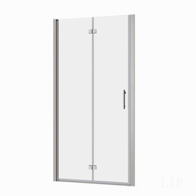 1 3/8" Adjustment,Universal Pivot Shower Door, With 1/4" Tempered Glass Finish 3472, Shower Door, Black