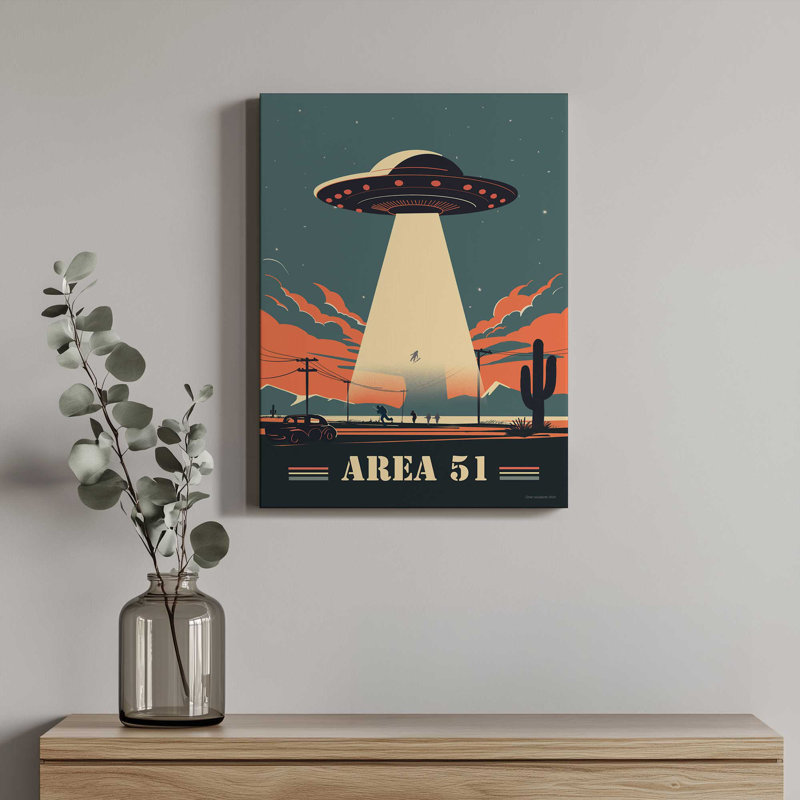 "Zone 51 UFO" par Omar Escalante, reproduction d'art, L 18 po x H 24 po