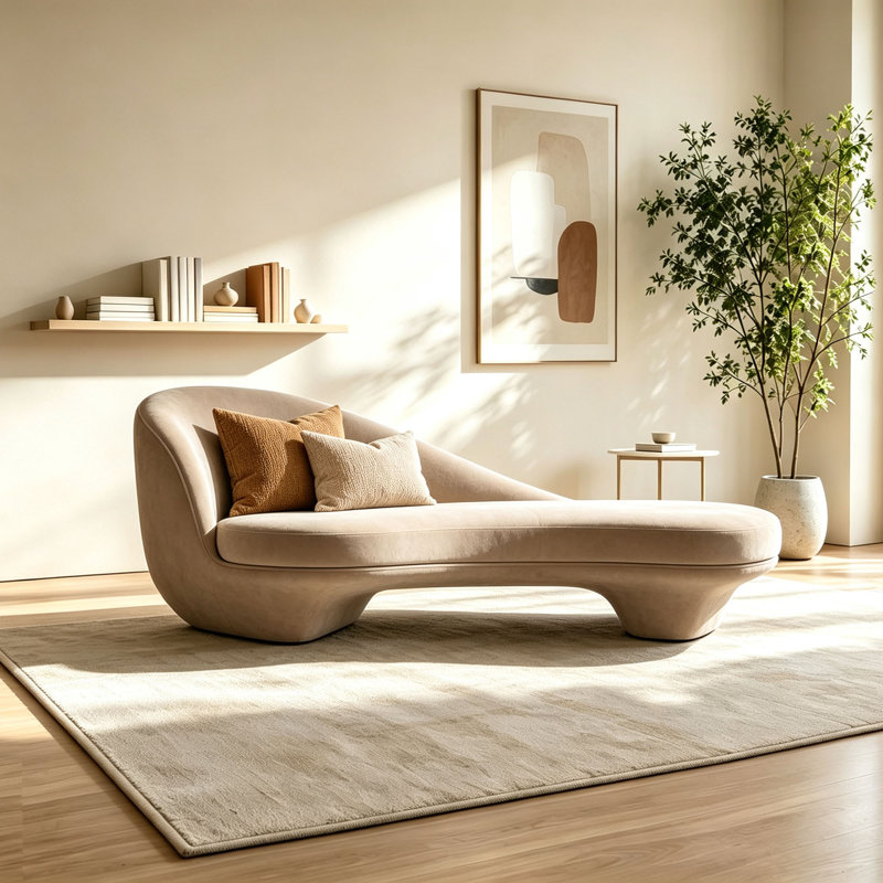 Chaise longue de loisir de style luxueux, Beige