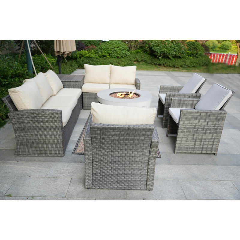 - Person Patio Conversation Set with Cushions, Gray