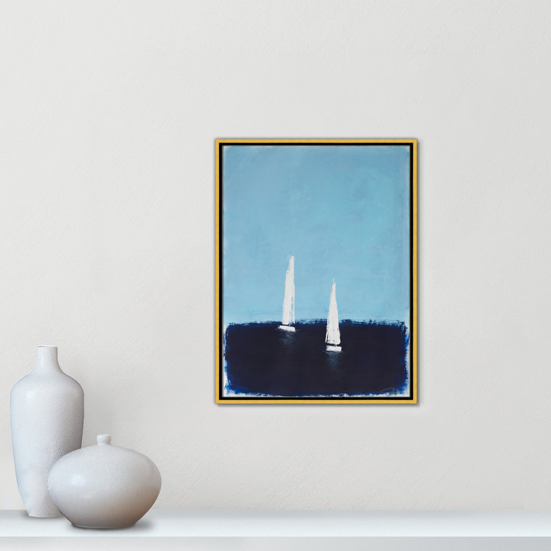 «Morning Sails II» par , Framed Canvas, Gold Floater, L 19,5 po x H 25,5 po