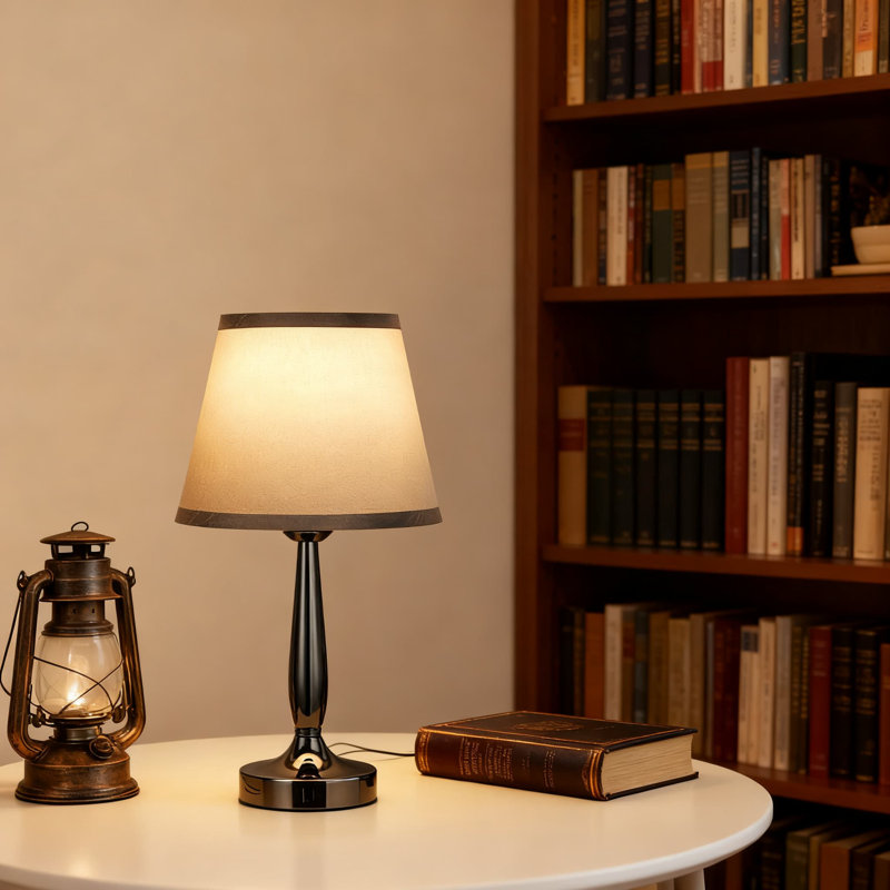 Ensemble de 2 lampes de table à intensité variable avec ports de charge USB, lampe de table de chevet à commande tactile à 3 voies avec ampoules à DEL incluses pour la chambre à coucher et le bureau