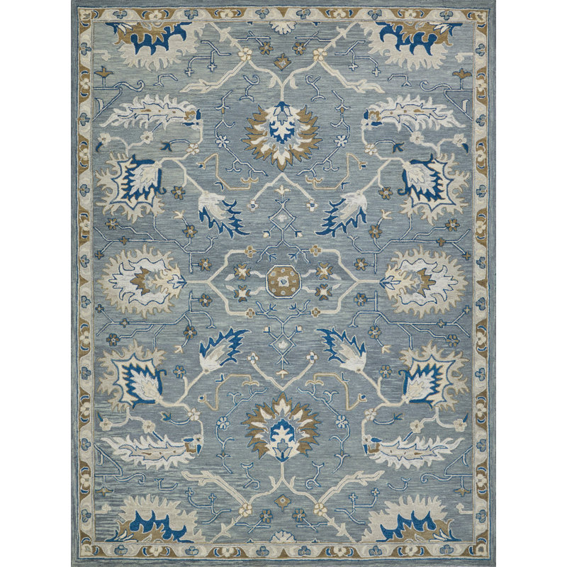 Newport hand-tufted New Zealand Wool Gray/Blue Area Rug, 9'X12'