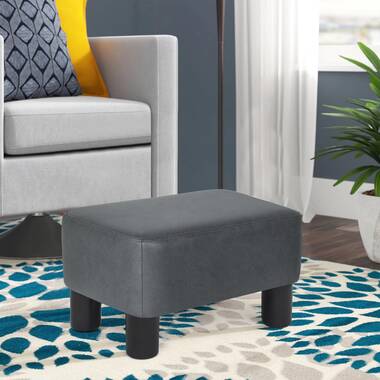 HOMCOM Modern Small Faux Leather Ottoman / Footrest Stool - White