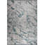 Rapture Abstract Cotton Gray/Teal Blue Area Rug-53924716