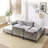 Modern Chenille Upholstered Modular Sofa Bed-437956146