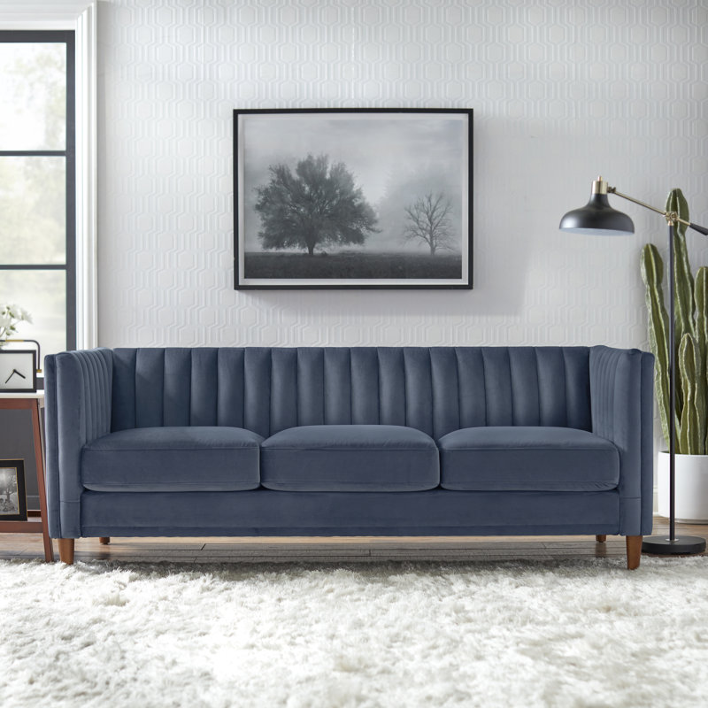 Marlando Upholstered 80.3'' Sofa, Blue