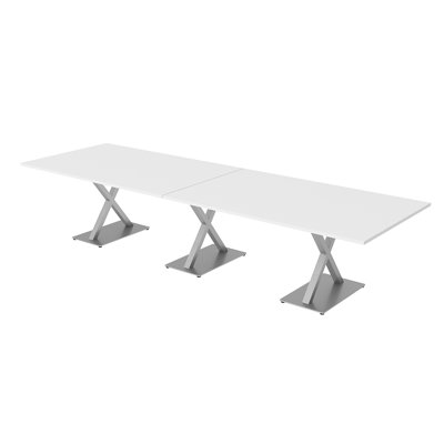 Rectangle Conference Table with Metal X Base