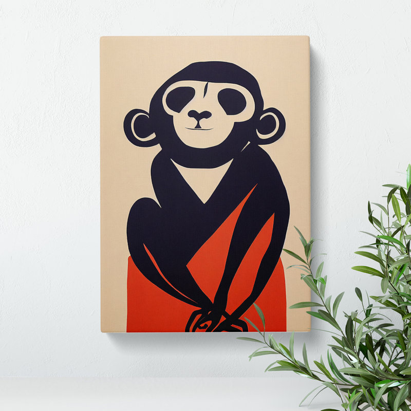 Monkey In Abstract No.4 - Wrapped Canvas, 50cm H x 35cm W x 3cm D