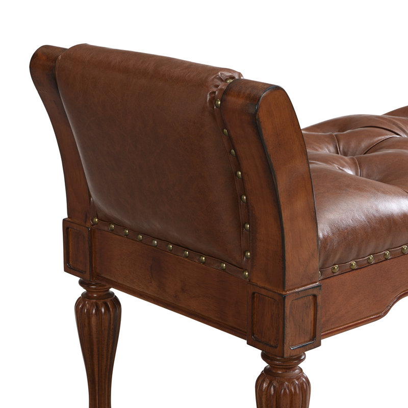 Banc de repose-pieds Westcliffe Mid-Century, Brun-roux