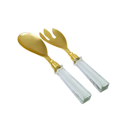Ensemble 2 pièces de 2 pièces de salade en verre carré avec poignée carrée Zyaire