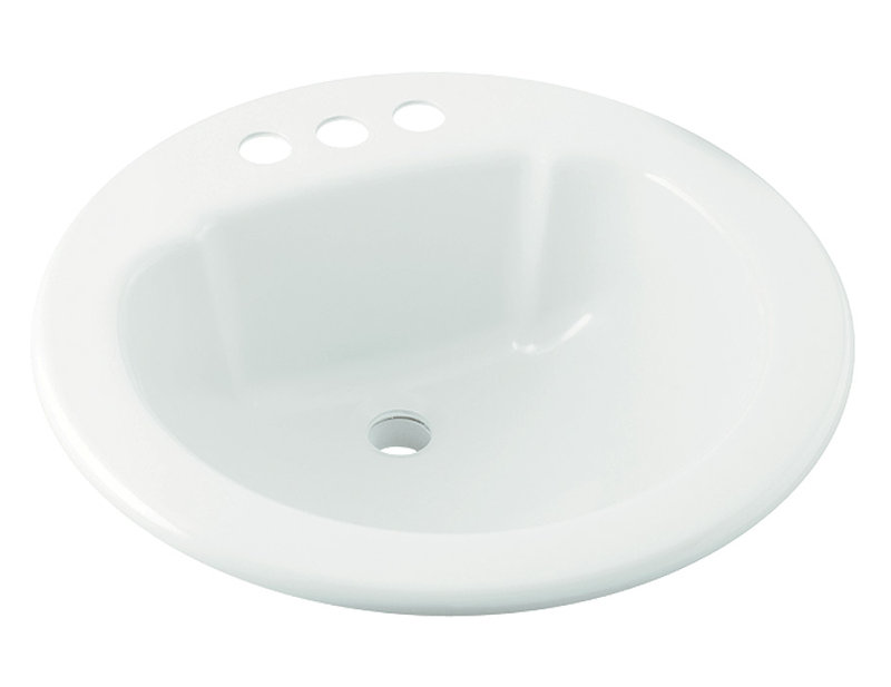 Vikrell Circular Drop-In Bathroom Sink, White