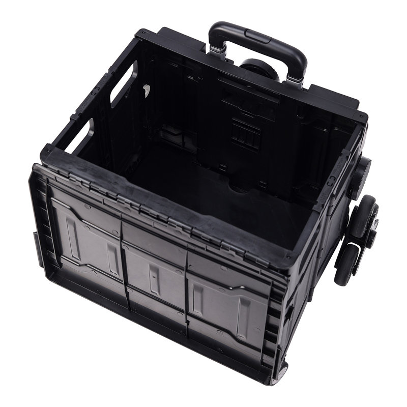 Caetlyn 41cm H x 33.5cm W Utility Cart with Wheels, Black