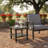 19" Square Black Metal Outdoor Side Table, 2-Tier All-Weather Patio End Table-1179303721
