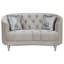 Causeuse grise grise contemporaine avec capitonnage