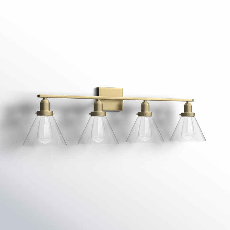 Catalina 4-Light Dimmable Vanity Light in Warm Brass, Warm Brass