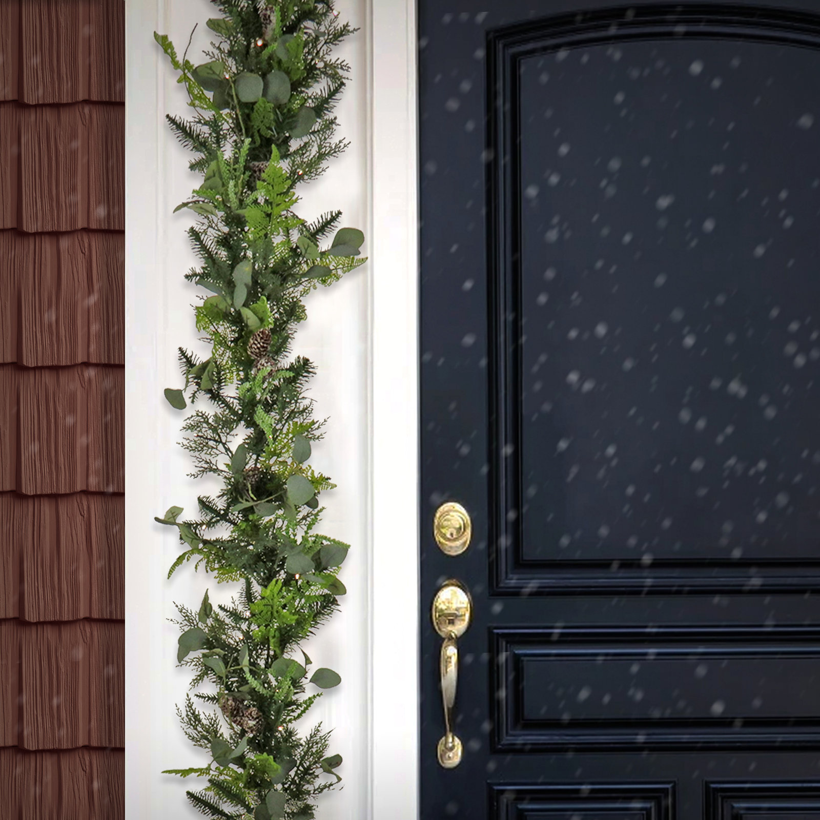 Pre-Lit Eucalyptus Christmas Garland, 72"