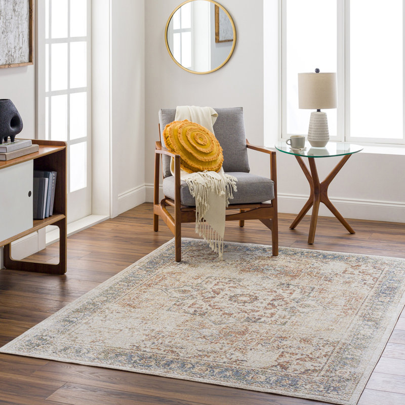 Saylor Machine Washable Traditional Boho Burnt Orange Runner Rug, Rectangle 120 x 170cm