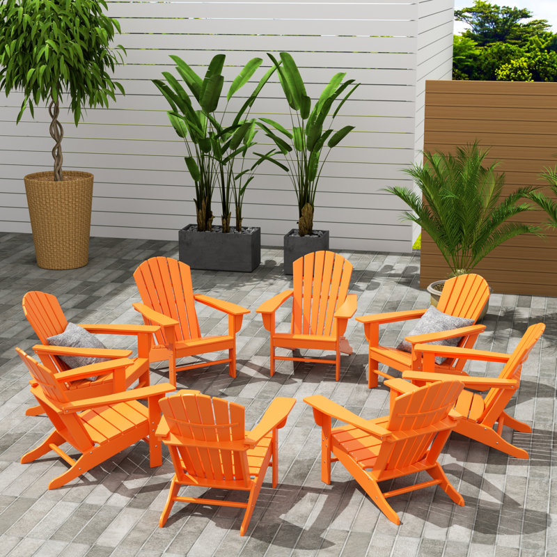Altura Foldable Outdoor Adirondack Chair, Orange