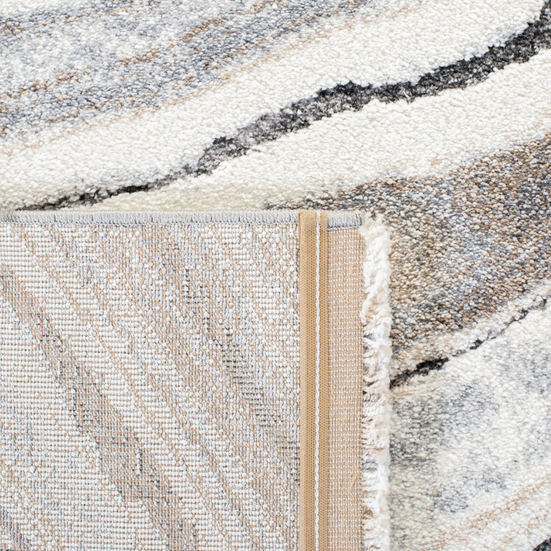 Tapis ivoire / gris Makenna, Carré 6 pi 7 po