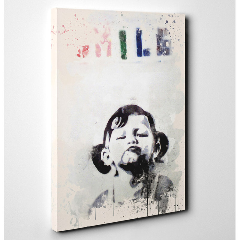 Smile Painting on Canvas - Wrapped Canvas, 60cm H x 40cm W