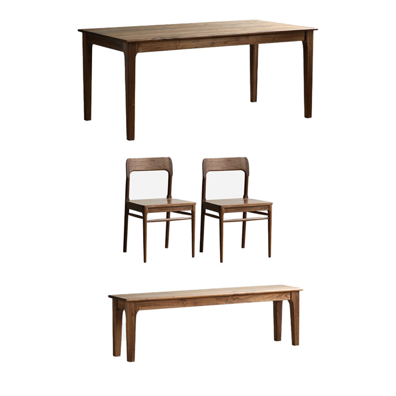 Classic simple solid wood table set, 29.92"H x 55.11"L x 31.49"W