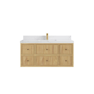 Ensemble de meuble-lavabo simple 48 po avec plateau en quartz Nedved