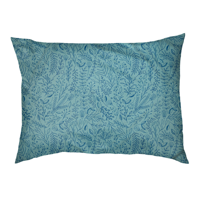 Coussin pour chien floral ditsy Byrge, Grand (l 42,5 po x P 32,5 po x H 14 po), Bleu / marine