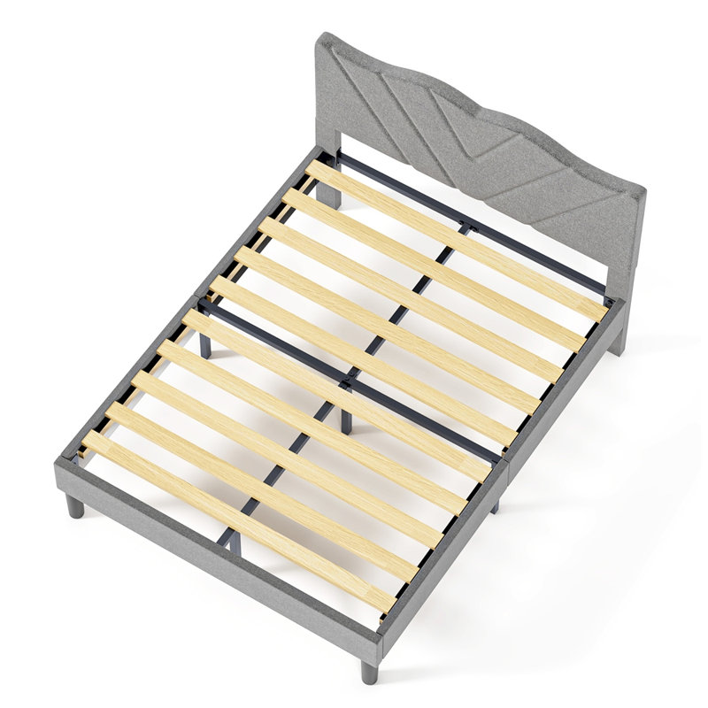 Lit plateforme en tissu d'ameublement, Double
