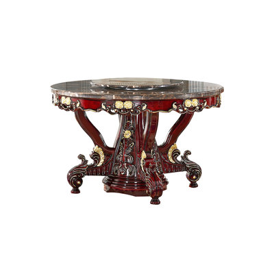 Luxury Carved Round Marble Dining Table