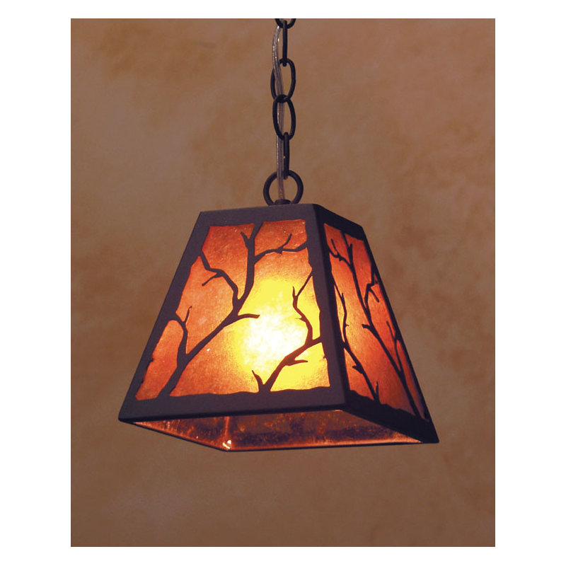 Luminaire suspendu conique à 1 lumière Branch, Clou rouillé, Faux albâtre