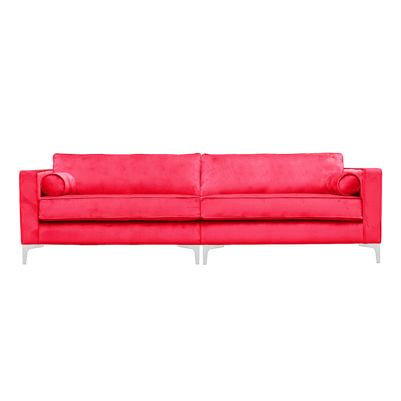 Georgio 4 Seater Velvet Sofa, Fuchsia