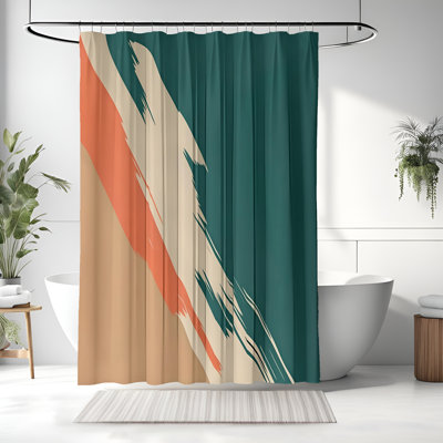 Rideau de douche avec tapis de bain