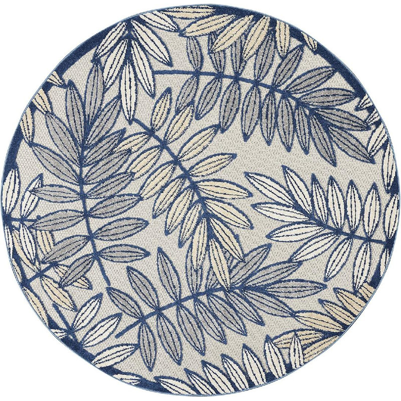 Adames Floral Indoor / Outdoor Rug, Round 7'10"