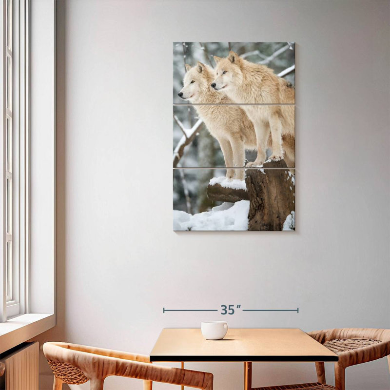 Brampt Two Wolves, 57" H x 36" W