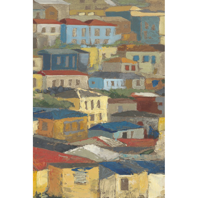 " Primary Rooftops II " by Megan Meagher Painting Print, 30" H x 20" W  