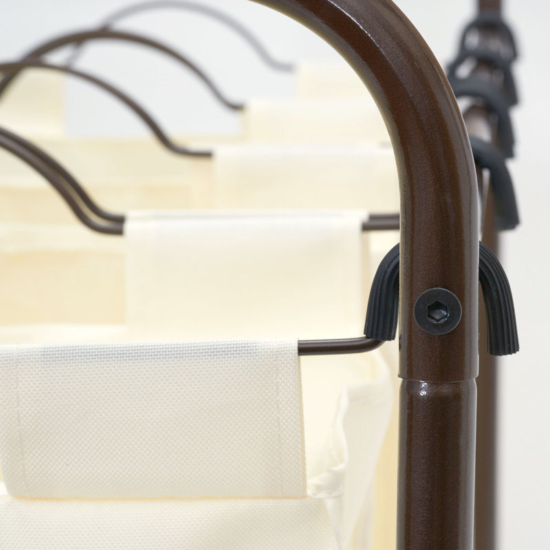 Rolling Laundry Sorter with Handles, Antique Bronze